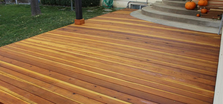 Smooth Redwood Decking in Inglewood, CA